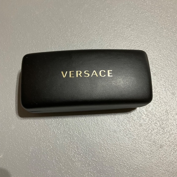Versace Sunglasses Glasses Black Leather Case, Case Only